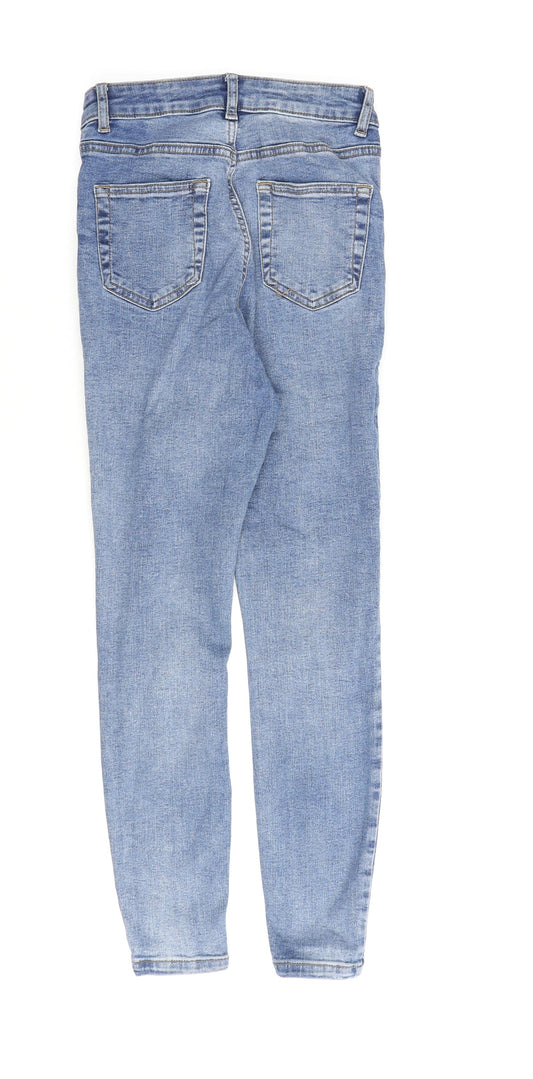Denim & Co. Womens Blue Cotton Skinny Jeans Size 6 L26 in Regular Zip