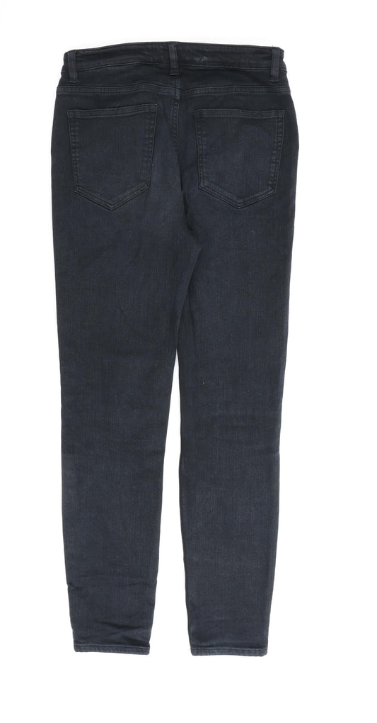 H&M Womens Black Cotton Straight Jeans Size 8 L27 in Regular Zip