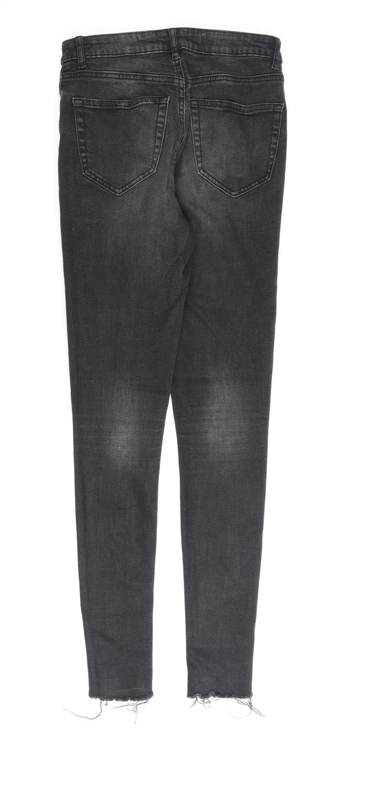 Denim & Co. Womens Grey Cotton Skinny Jeans Size 8 L30 in Regular Zip