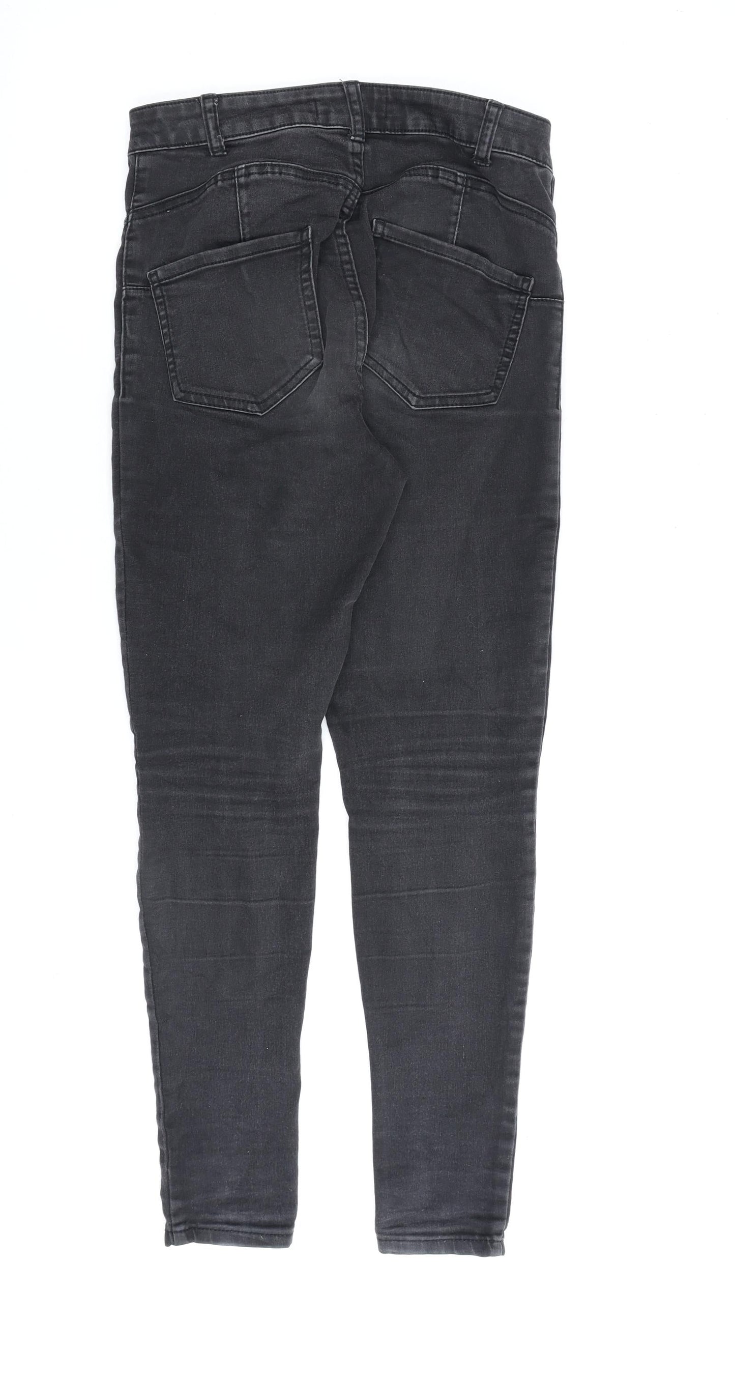Denim & Co. Womens Grey Cotton Skinny Jeans Size 8 L28 in Regular Zip