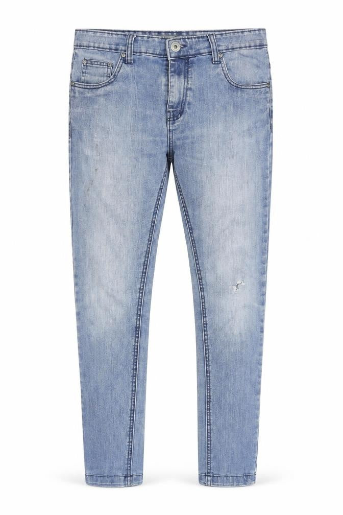 Ture Face Mens Blue Cotton Skinny Jeans Size 34 in L34 in Regular Zip
