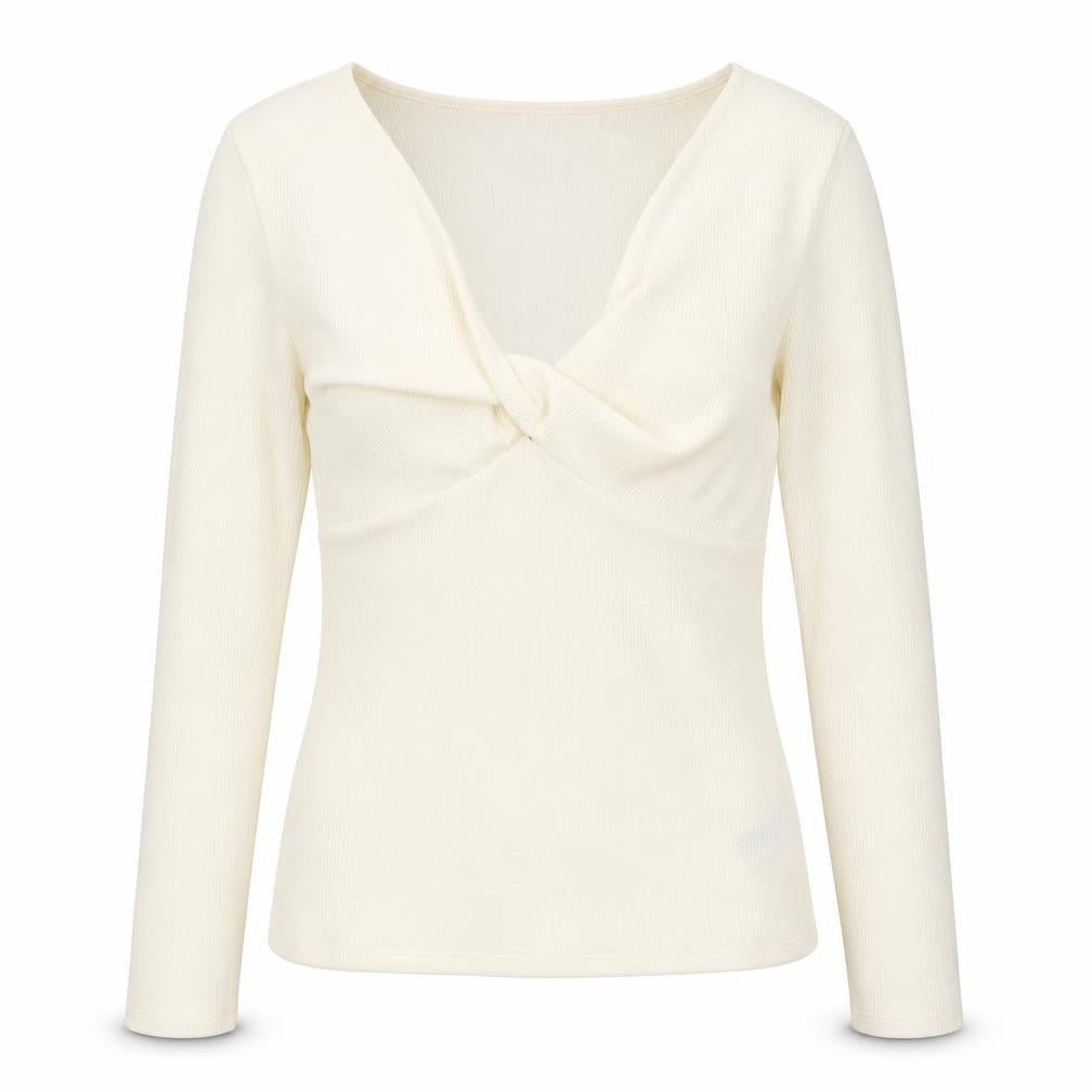 Marks and Spencer Womens Ivory Polyester Basic Blouse Size 14 V-Neck