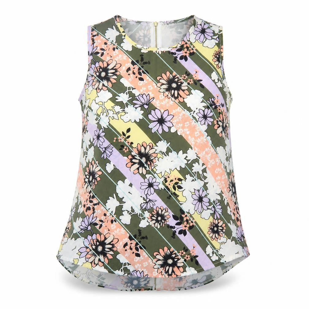 Select Womens Multicoloured Floral Polyester Basic Blouse Size 12 Round Neck