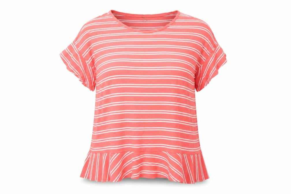 Womens UK Size XL Lands' End Orange Cotton T-Shirt