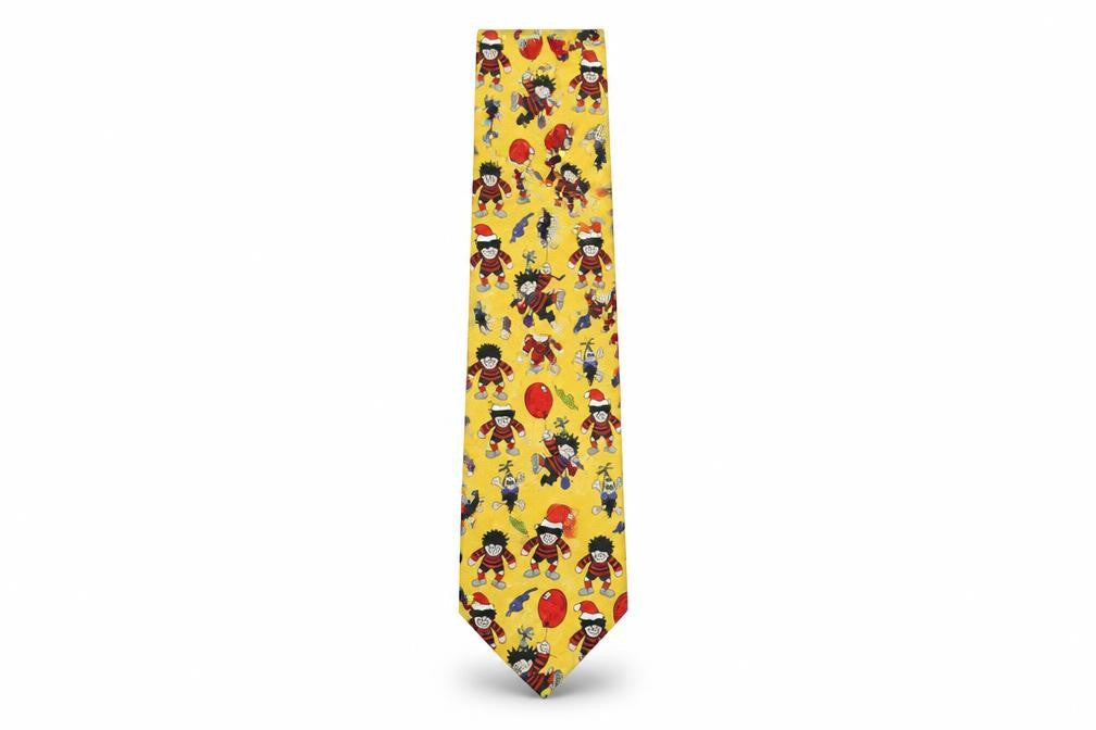 St Michael Mens Multicoloured Geometric Polyester Pointed Tie One Size - Dennis the Menace