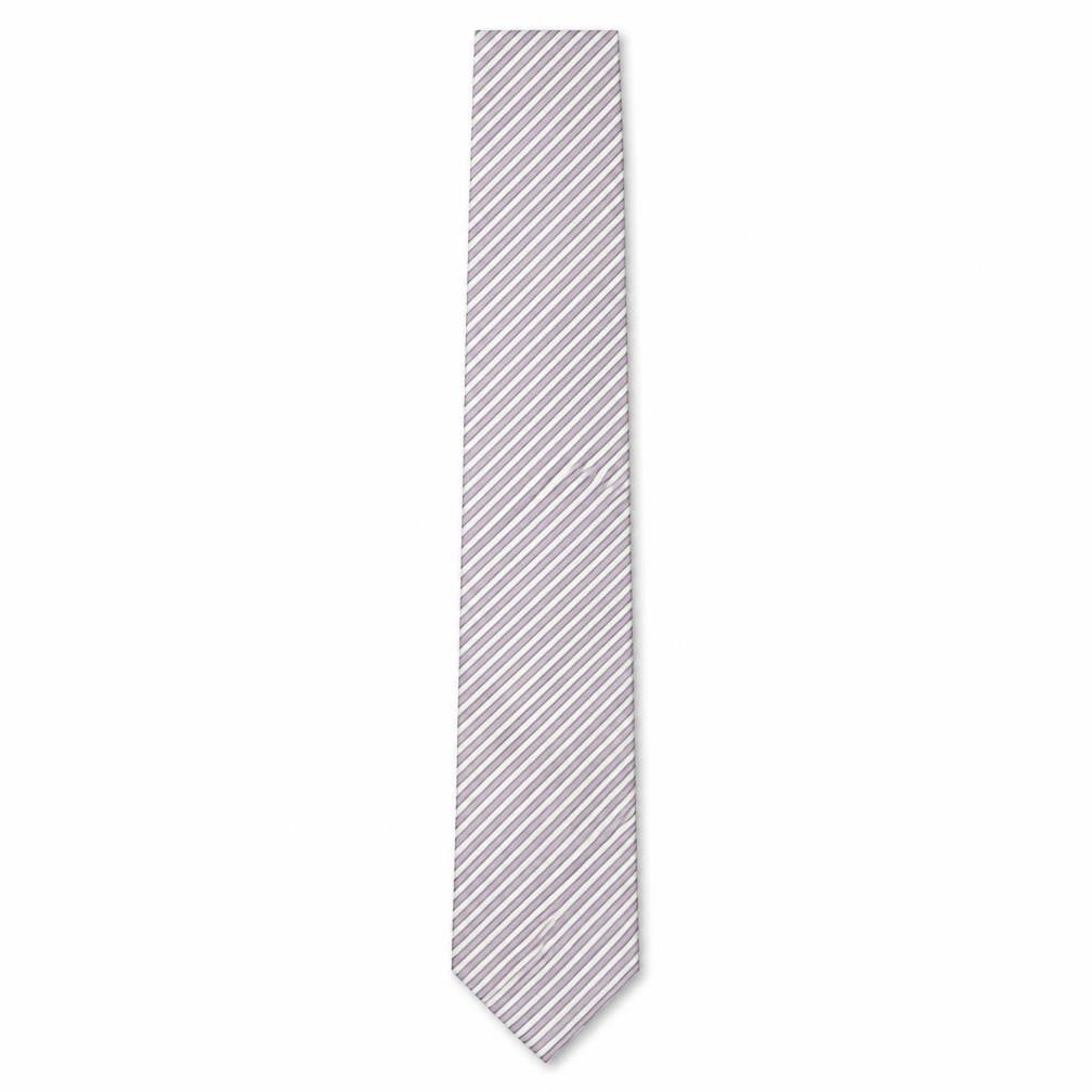 BOSS Mens Purple Striped Silk Pointed Tie One Size