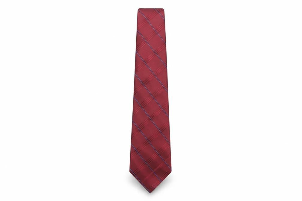 Michaelsons Mens Red Plaids & Checks Polyester Pointed Tie One Size