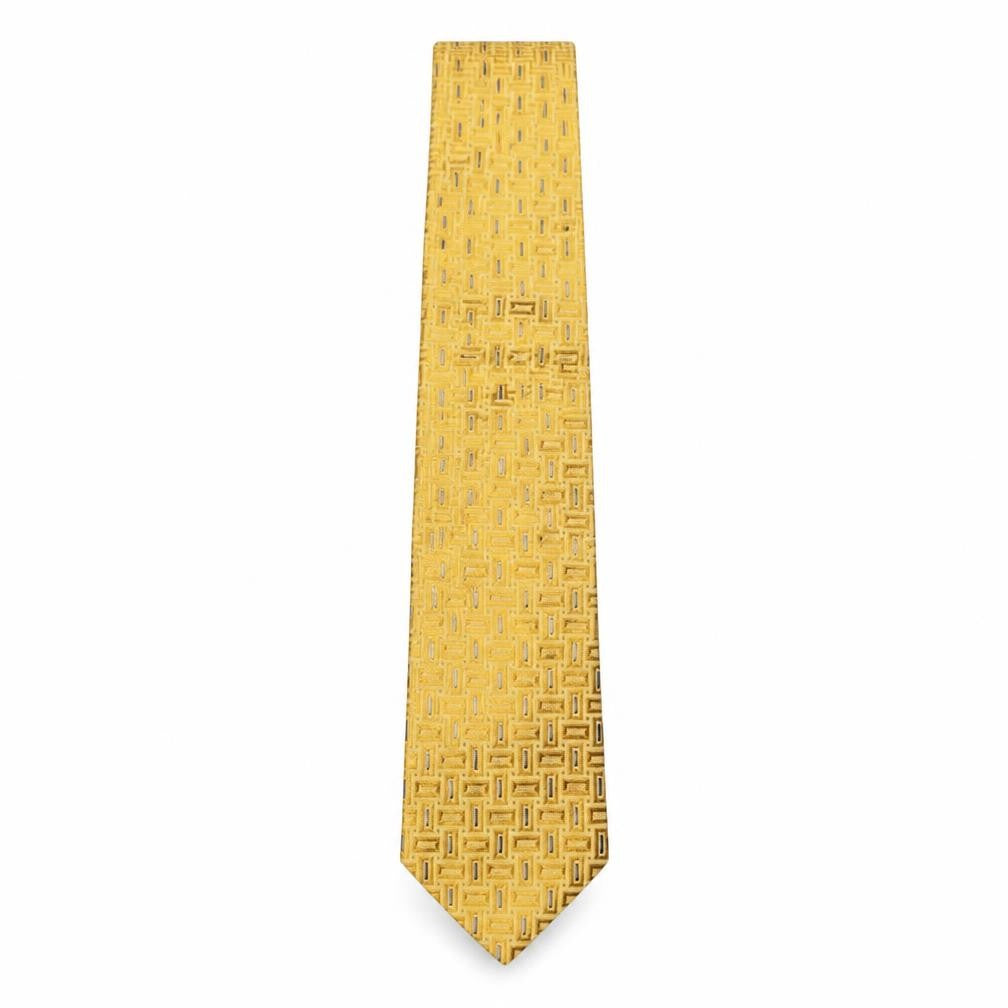 Tie Rack Mens Gold Geometric Silk Pointed Tie One Size
