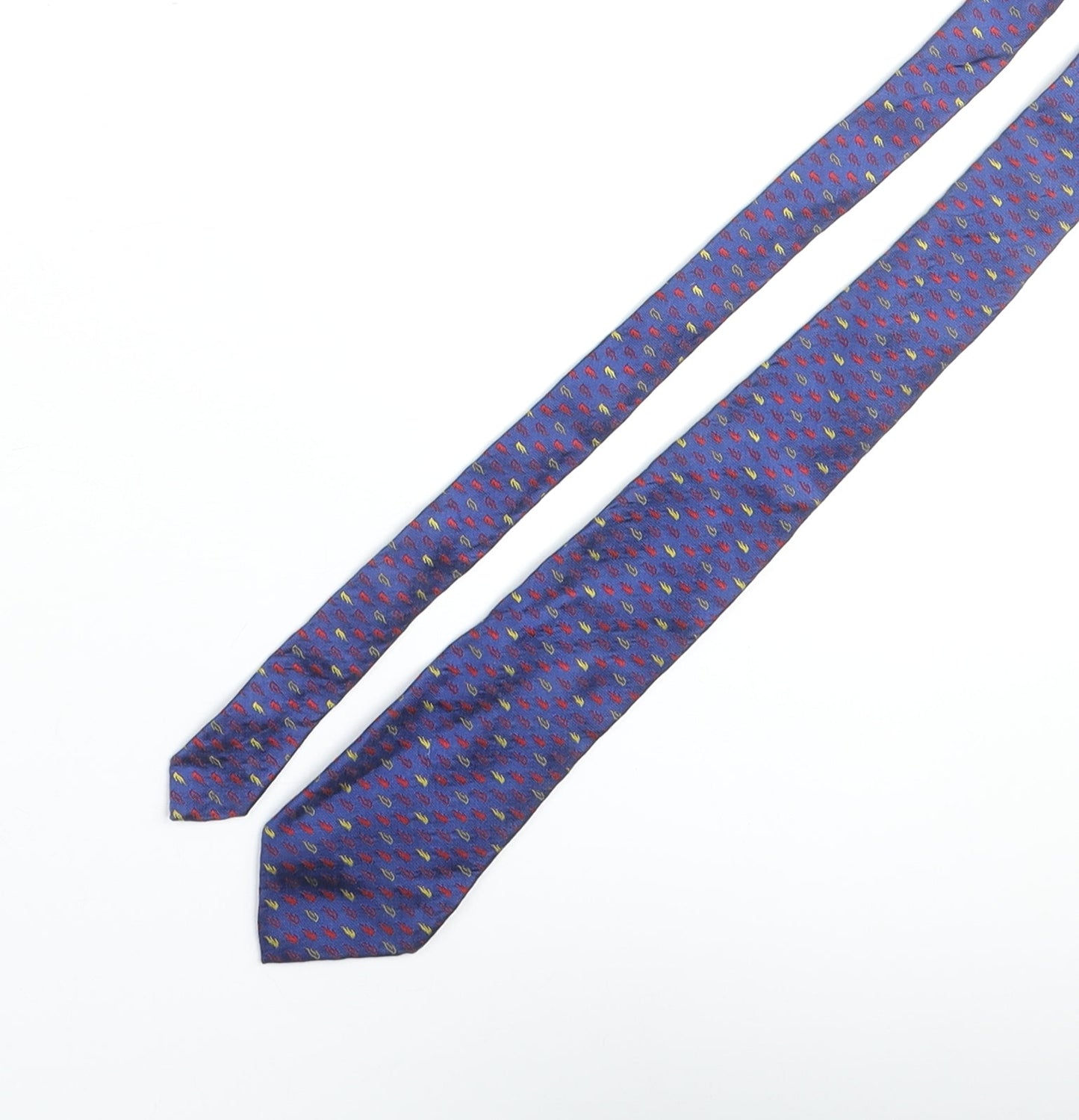 Cornelia James Mens Blue Geometric Silk Pointed Tie One Size