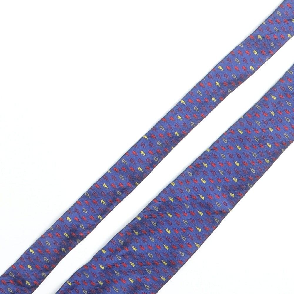Cornelia James Mens Blue Geometric Silk Pointed Tie One Size