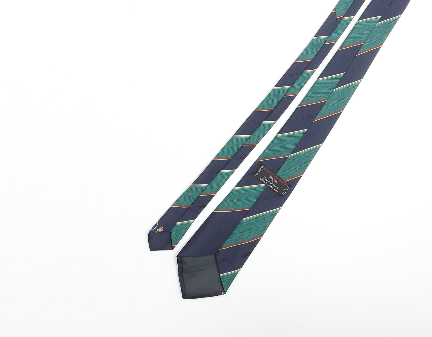 Phil Carrick Mens Multicoloured Striped Polyester Pointed Tie One Size - Headingley Test 1994 Crest