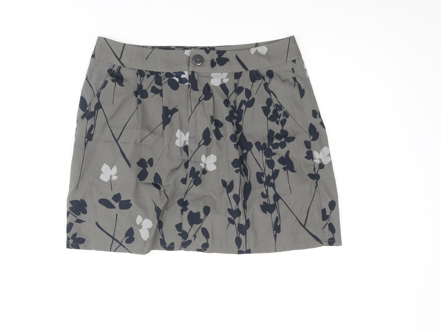 Gap Womens Grey Floral Polyester Mini Skirt Size 6 Zip