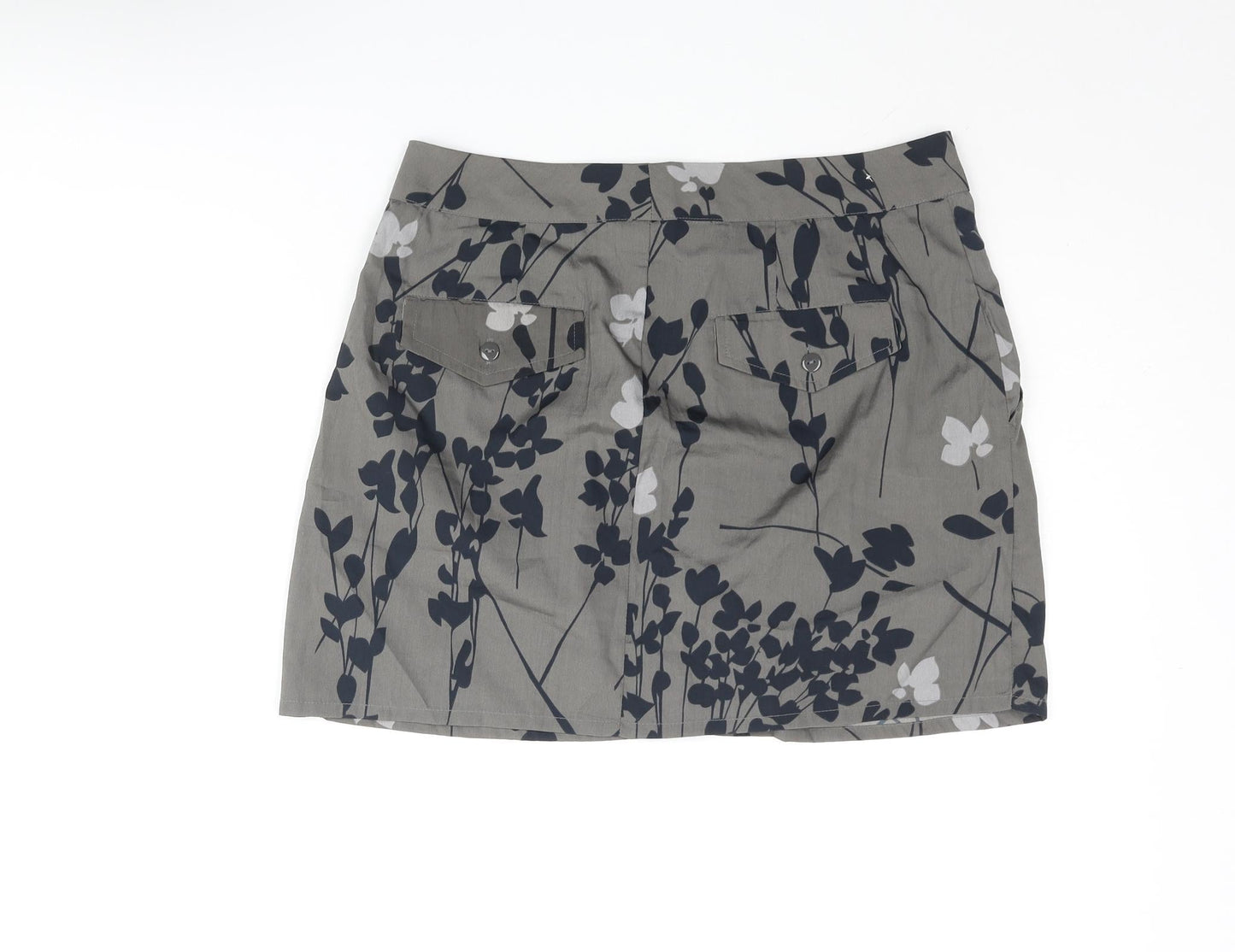 Gap Womens Grey Floral Polyester Mini Skirt Size 6 Zip