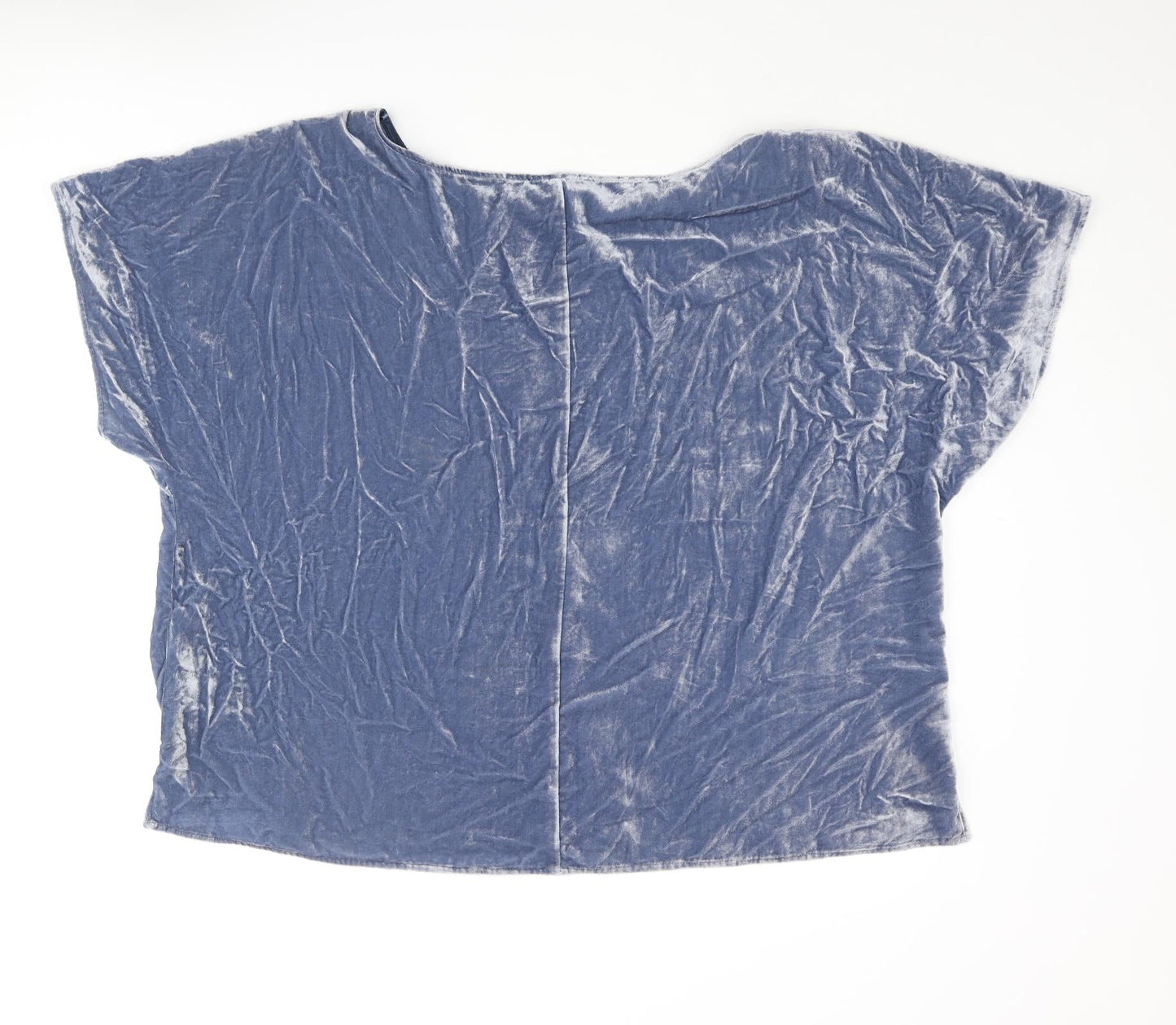 Per Una Womens Blue Geometric Viscose Basic Blouse Size 18 Boat Neck