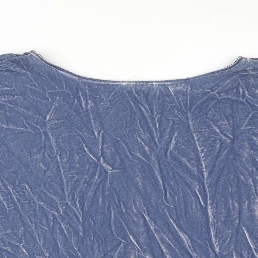 Per Una Womens Blue Geometric Viscose Basic Blouse Size 18 Boat Neck