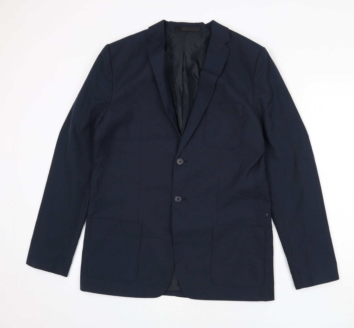 Marks and Spencer Mens Blue Polyester Jacket Blazer Size 41 Regular - 41 Inch Chest