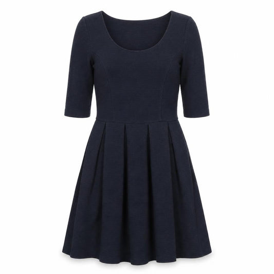 Jack Wills Womens Blue Cotton Fit & Flare Size 6 Scoop Neck Pullover - Ribbed
