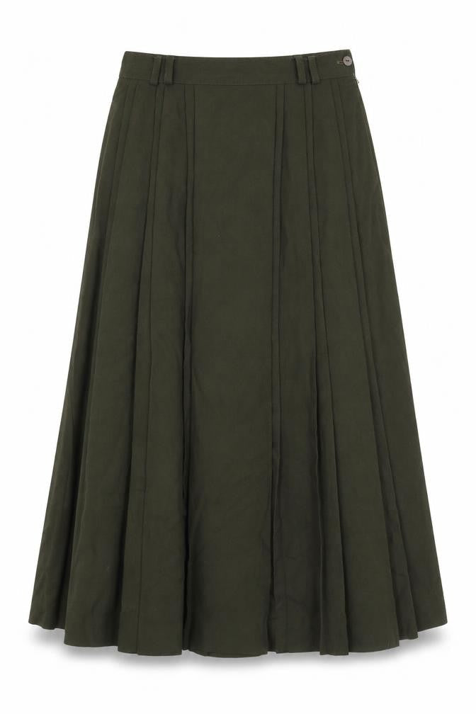 Bassini Womens Green Viscose Pleated Skirt Size 30 in Zip
