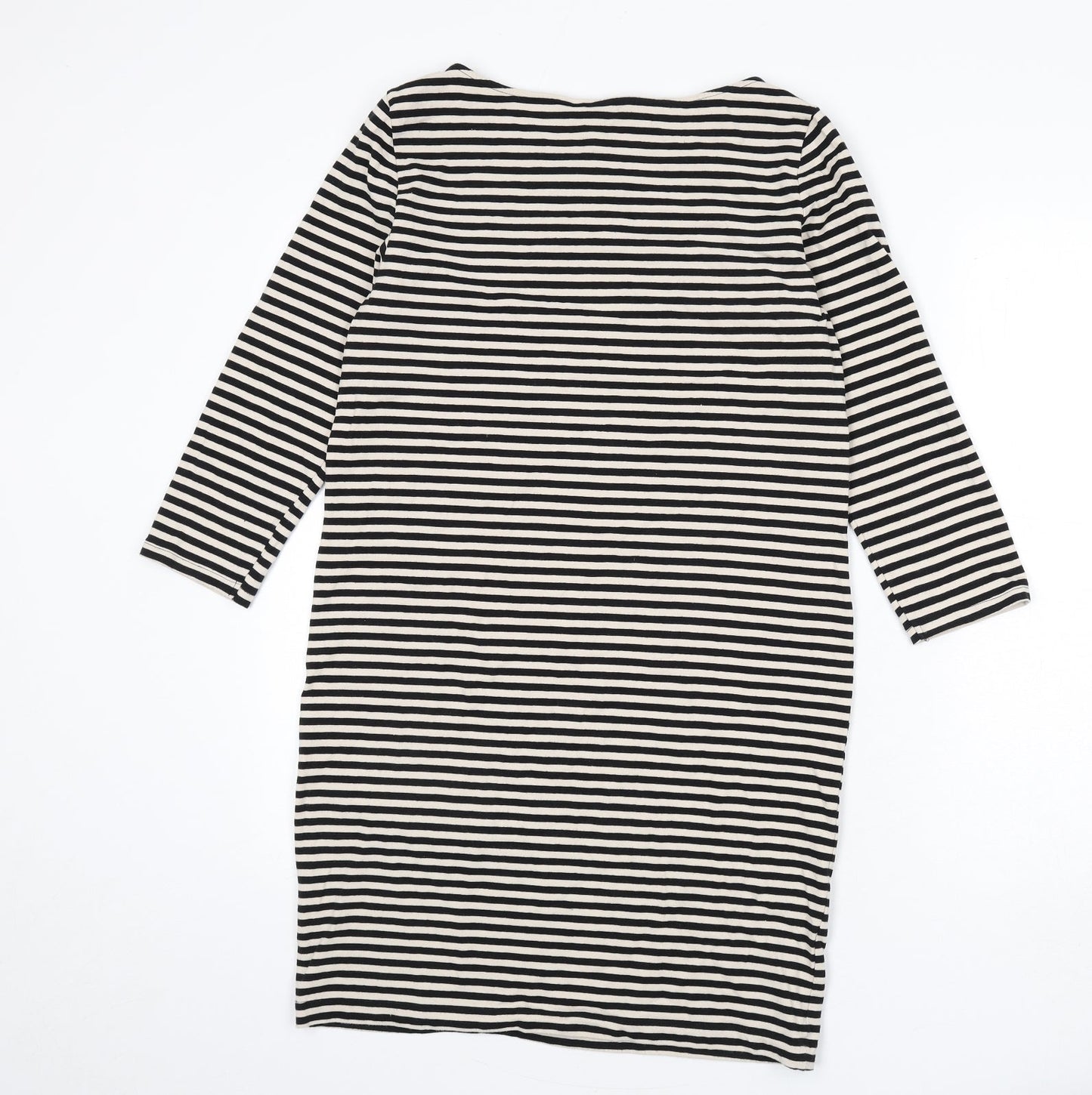 H&M Womens Black Polyester Sheath Size L Boat Neck Pullover