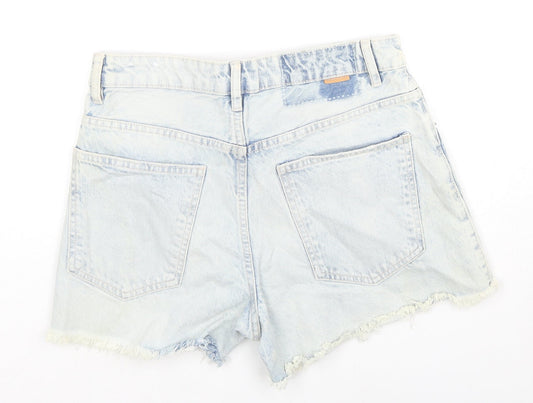 Denim Woman Womens Blue Cotton Hot Pants Shorts Size 10 L4 in Regular Zip