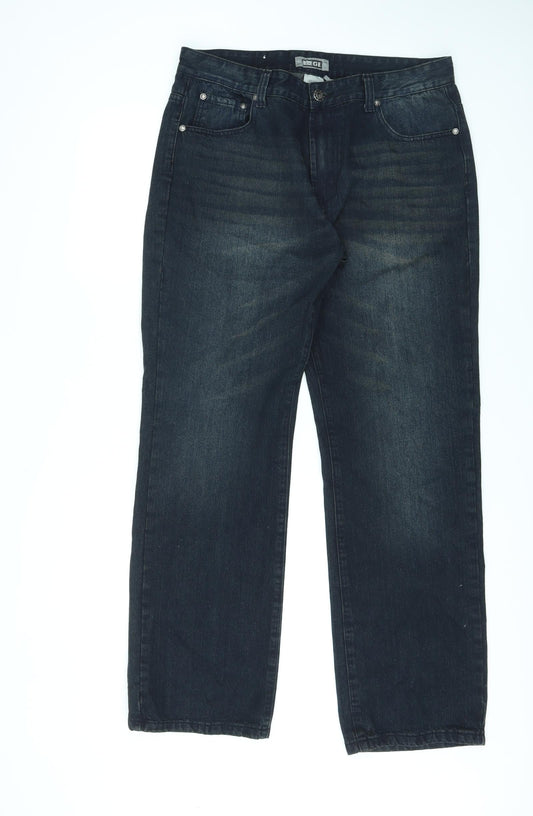 Edge Womens Blue Cotton Straight Jeans Size 36 in L32 in Regular Zip