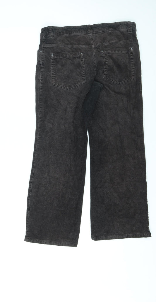 Marks and Spencer Womens Brown Cotton Straight Jeans Size 8 L23 in Regular Zip