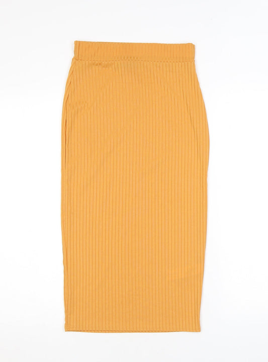 I SAW IT FIRST Womens Orange Polyester Bandage Skirt Size 8