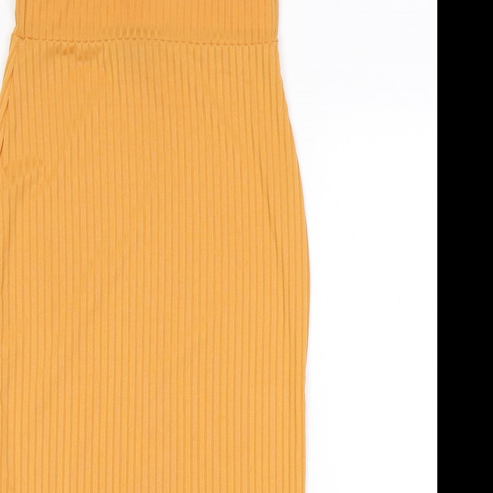 I SAW IT FIRST Womens Orange Polyester Bandage Skirt Size 8