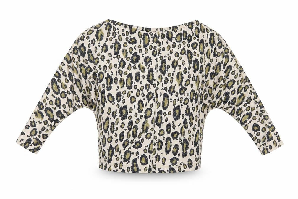 River Island Womens Beige Animal Print Polyester Jersey T-Shirt Size XS Boat Neck - Leopard print