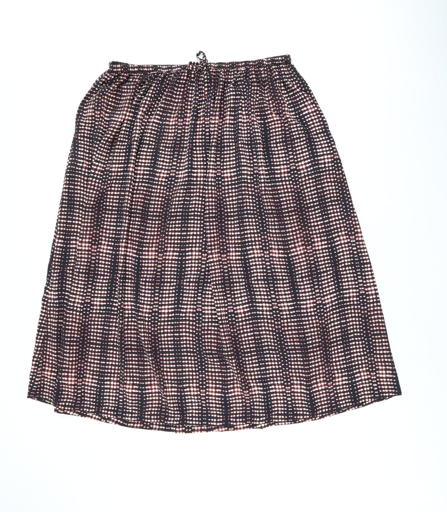 Per Una Womens Black Geometric Polyester Swing Skirt Size 16 Drawstring
