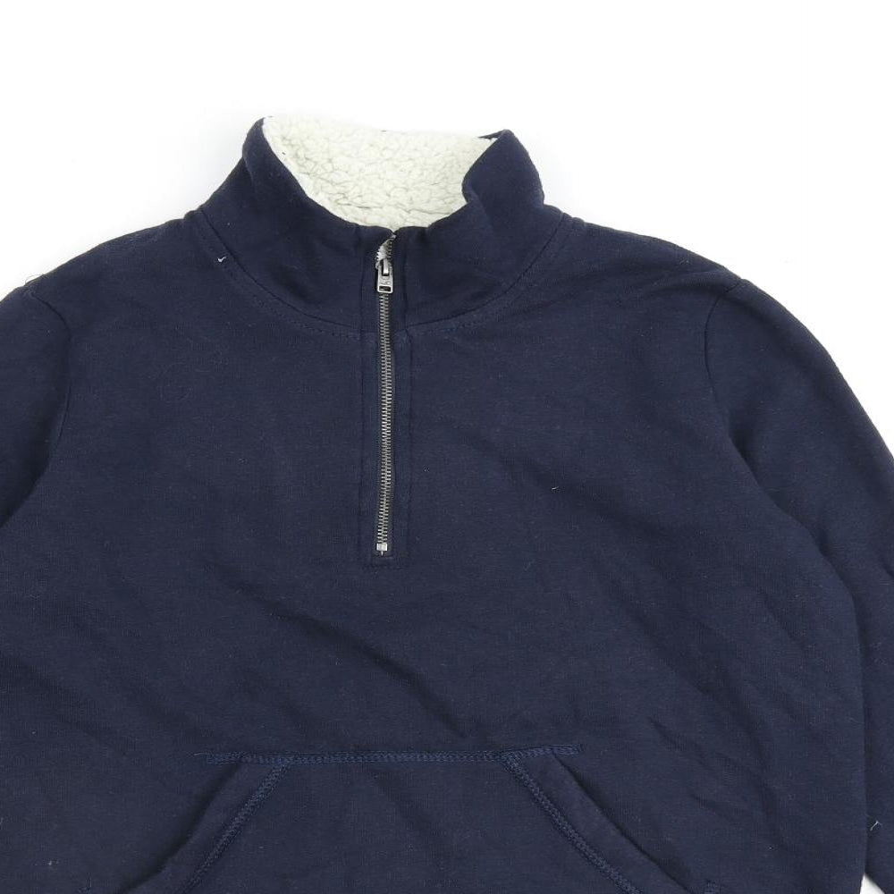 Hollister Womens Blue Cotton Pullover Sweatshirt Size XS Zip