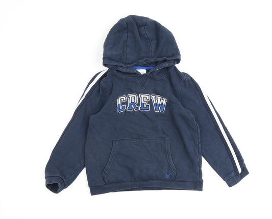 Crew Clothing Boys Blue 100% Cotton Pullover Hoodie Size 9-10 Years Pullover
