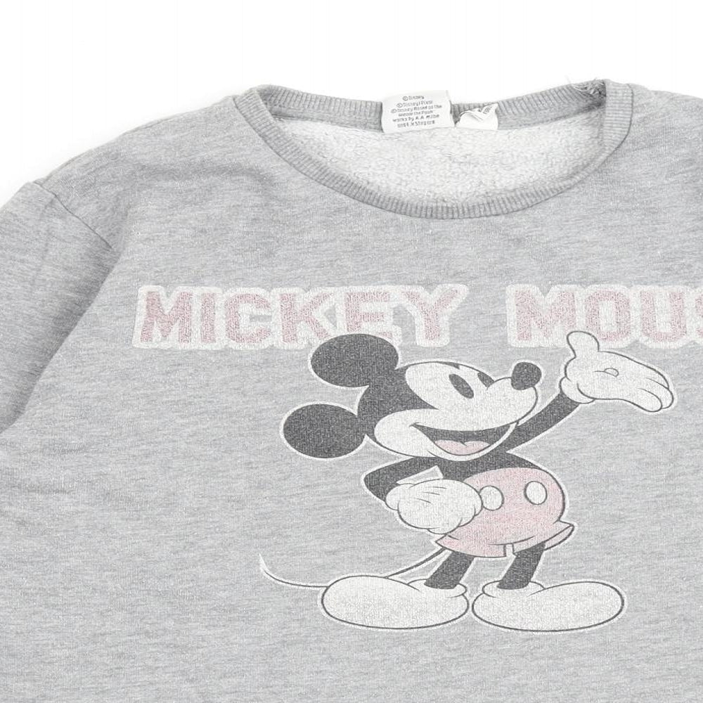 Disney Womens Grey Cotton Pullover Sweatshirt Size 10 Pullover