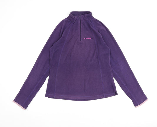 Mountain Life Womens Purple Houndstooth Polyester Pullover Sweatshirt Size S Zip
