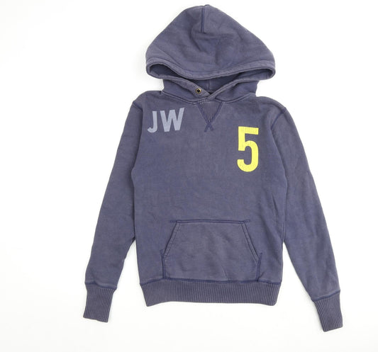 Jack Wills Womens Blue Cotton Pullover Hoodie Size 8 Pullover