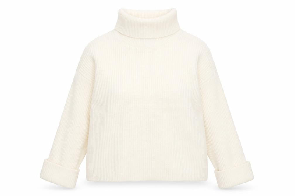 Marks and Spencer Womens Ivory Roll Neck Polyamide Pullover Jumper Size XL