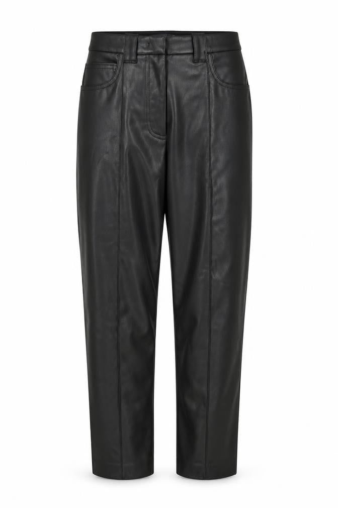 Marks and Spencer Womens Black Polyester Trousers Size 10 L24 in Regular Button