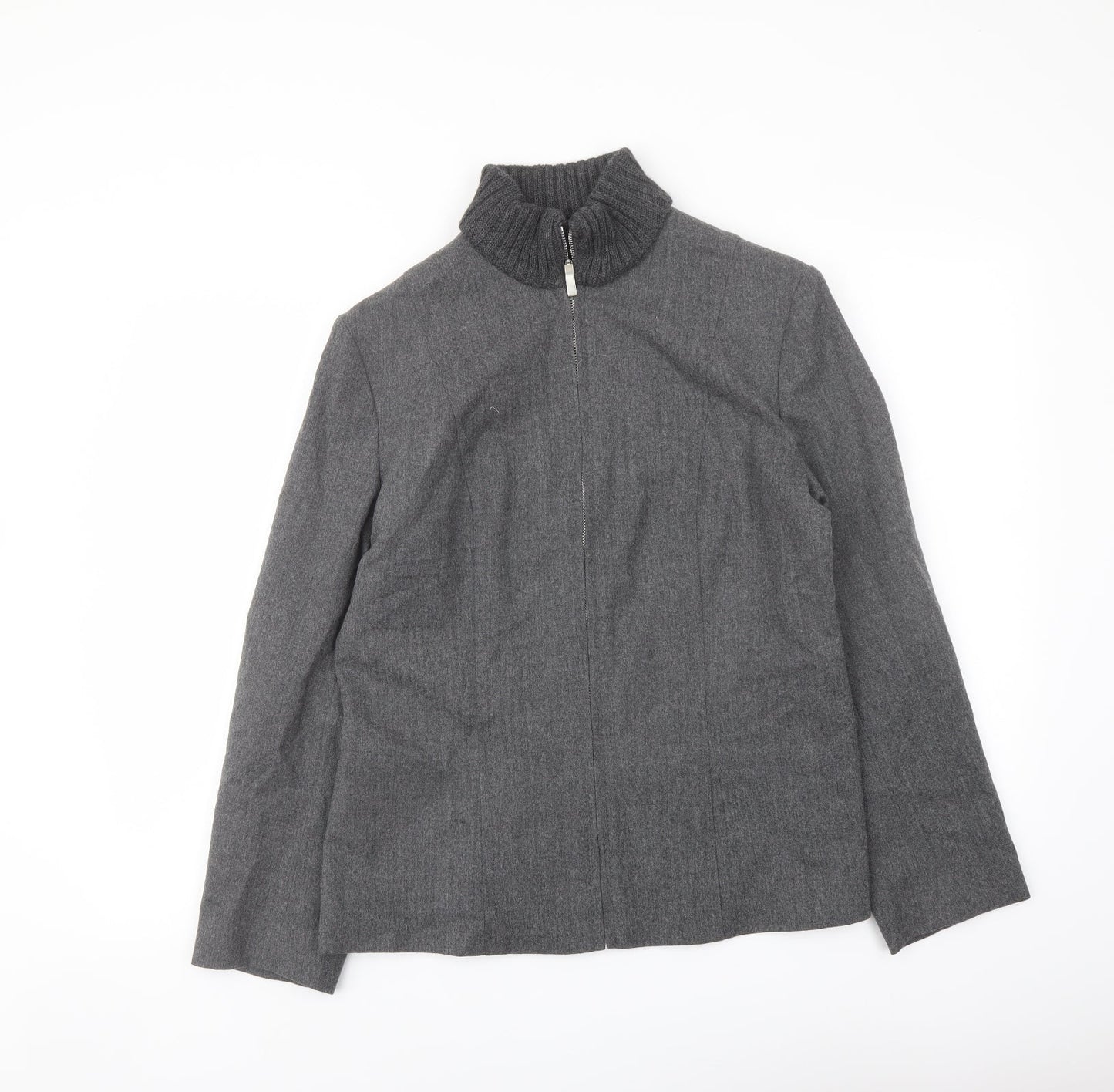 Autograph Womens Grey Jacket Blazer Size 14 Zip