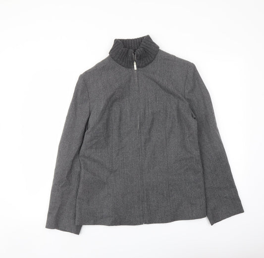 Autograph Womens Grey Jacket Blazer Size 14 Zip