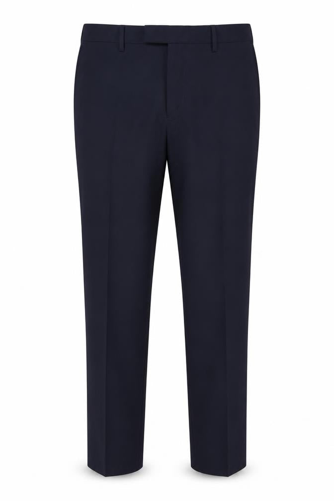 Marks and Spencer Mens Blue Wool Trousers Size 34 in L28 in Slim Buckle