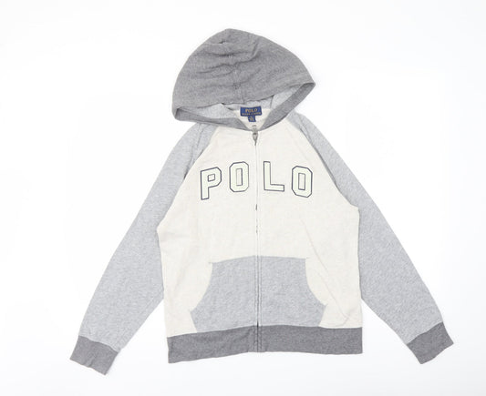 Polo Ralph Lauren Womens Green Cotton Full Zip Hoodie Size 8 Zip - Logo