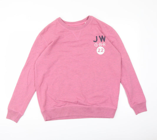 Jack Wills Womens Pink Cotton Pullover Sweatshirt Size 6 Pullover