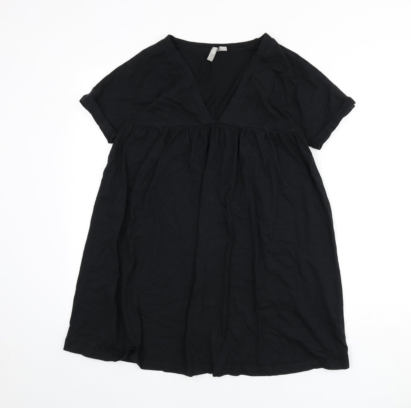 ASOS Womens Black 100% Cotton A-Line Size 8 V-Neck Pullover