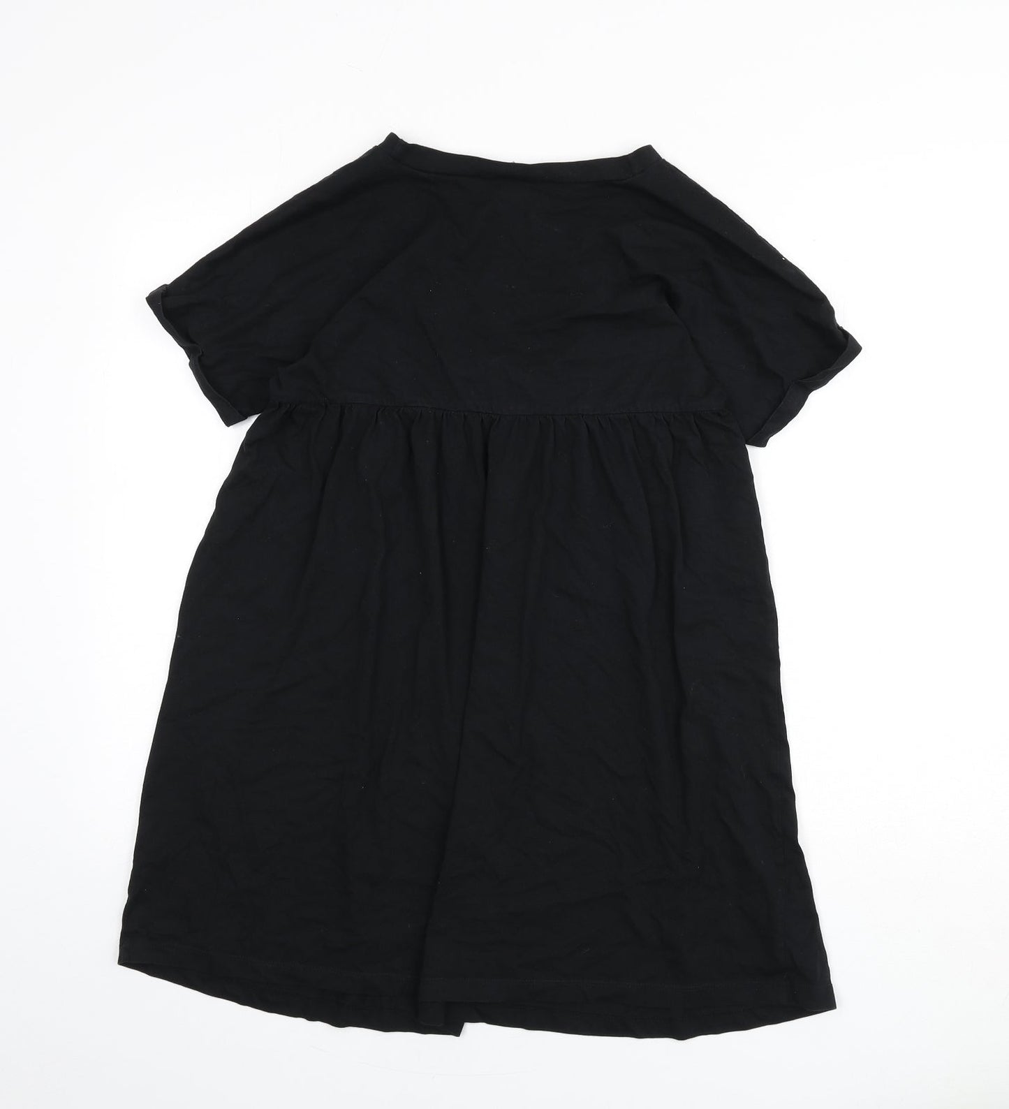 ASOS Womens Black 100% Cotton A-Line Size 8 V-Neck Pullover