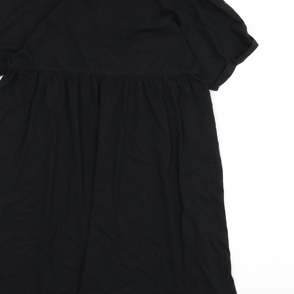 ASOS Womens Black 100% Cotton A-Line Size 8 V-Neck Pullover