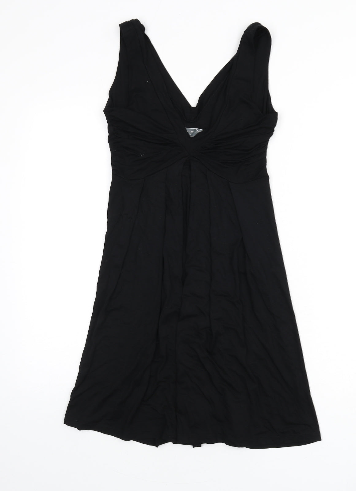 Zara Womens Black Viscose A-Line Size M V-Neck Pullover