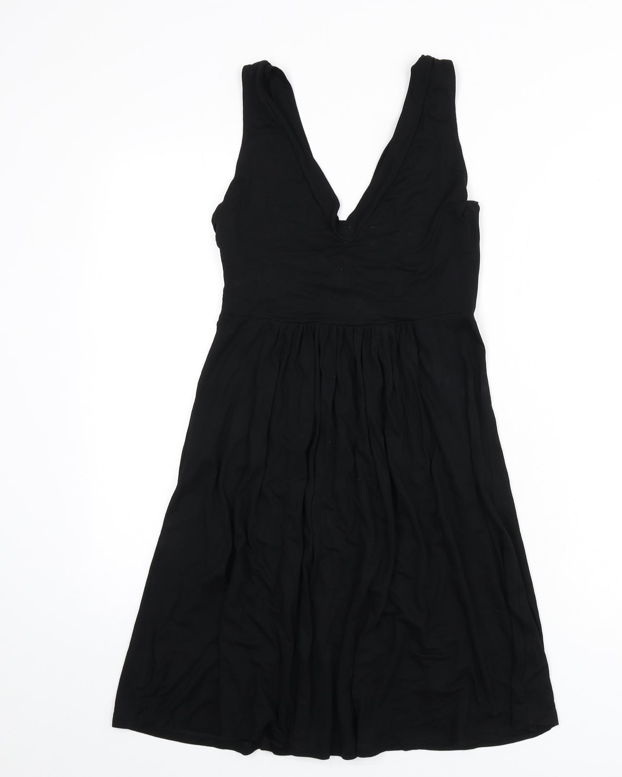 Zara Womens Black Viscose A-Line Size M V-Neck Pullover