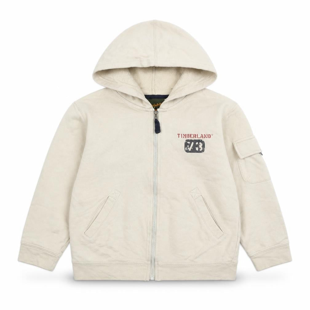 Timberland Boys Beige 100% Cotton Full Zip Hoodie Size 6 Years Zip