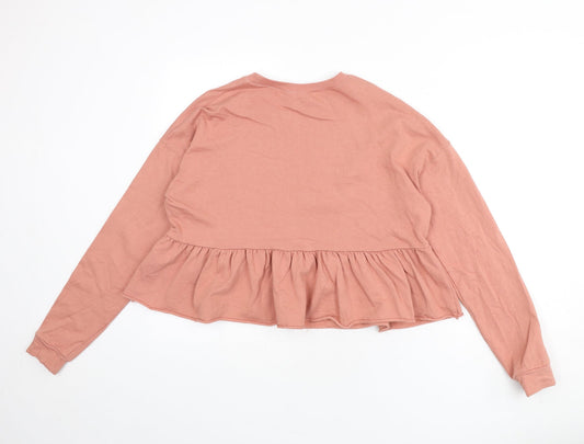 Divided by H&M Womens Pink Cotton Pullover Sweatshirt Size XS Pullover - Flare Bottom