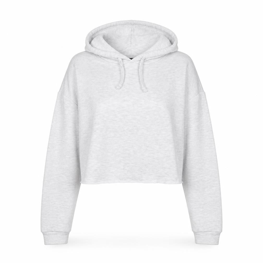 Topshop Womens Grey Cotton Pullover Hoodie Size 6 Pullover - Cropped